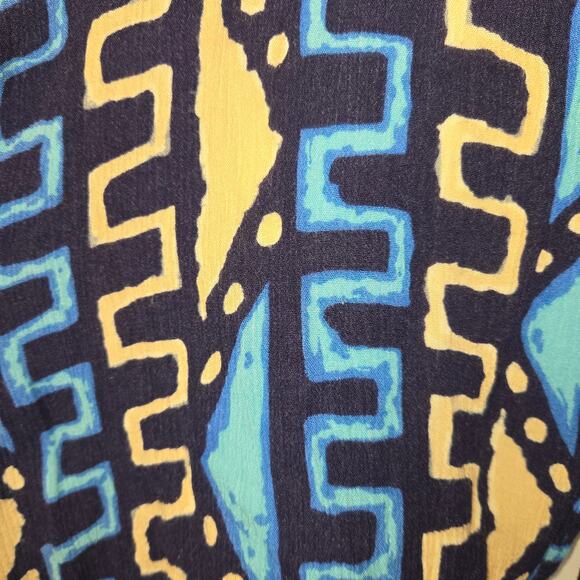 Womens S/M Mini Dress Spaghetti Straps Flowy Geometric Boho Festival Artsy - Picture 4 of 12